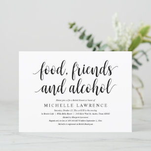 Livsmedel, vänner och alkohol, modern Möhippa Inbjudningar