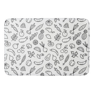 Livsmedel vid bord badrumsmatta