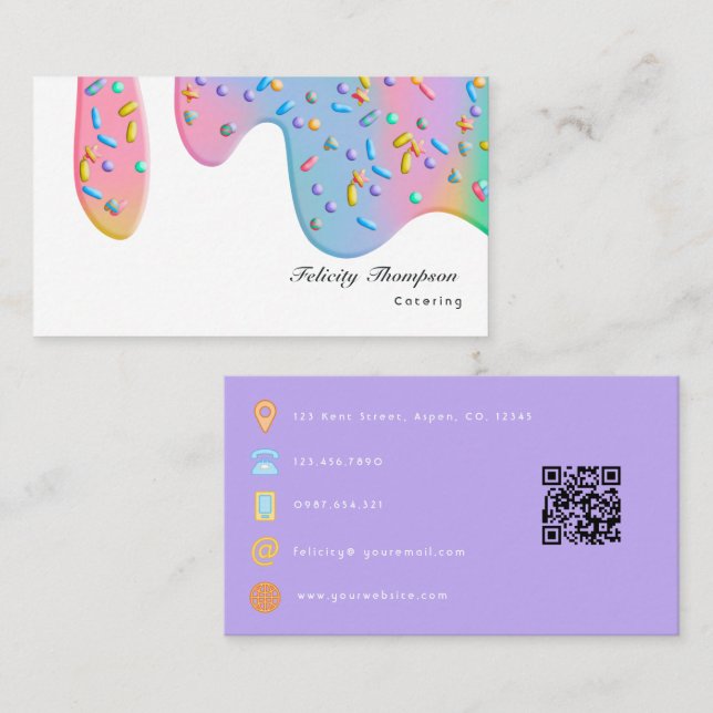 Livsmedels Catering QR-kod Visitkort (Fram/baksida)