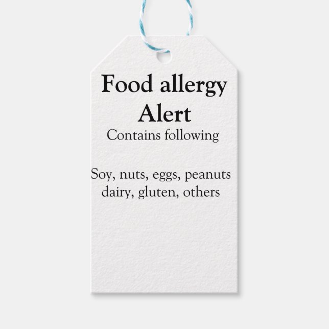 Livsmedelsallergi, lägg till namn-text, matvaror i presentetikett (Framsidan)