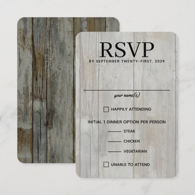 Livsmedelsalternativ för Rustic Black Forest OSA Kort (Fram/baksida)