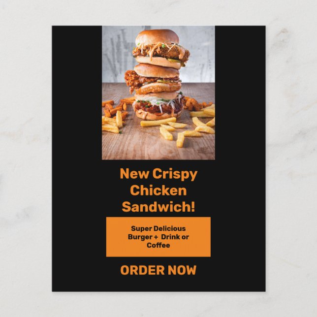 Livsmedelsbanderoll för att främja och fånga förar flygblad (Framsidan)