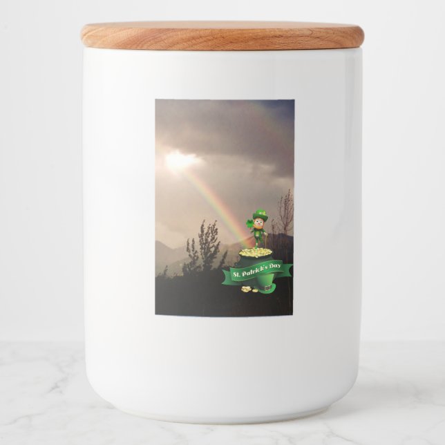 Livsmedelsbehållare, etikett 2 x 3 av regnbåge (Framsida)