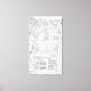 Livsmedelsbutik Rue Brea, Paris, Frankrike Canvastryck