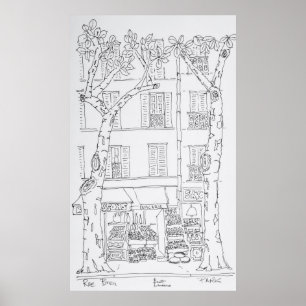 Livsmedelsbutik   Rue Brea, Paris, Frankrike Poster