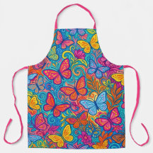 Livsmedelsförkläde med Vibrant Fjärilsutskrift