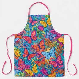Livsmedelsförkläde med Vibrant Fjärilsutskrift