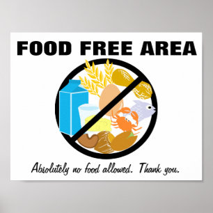 Livsmedelsfritt område Allergy Friendly Zon Anpass Poster