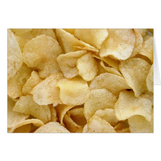 Livsmedelsgåvor av potatis chip hälsningskort (Framsidan Horizontal)