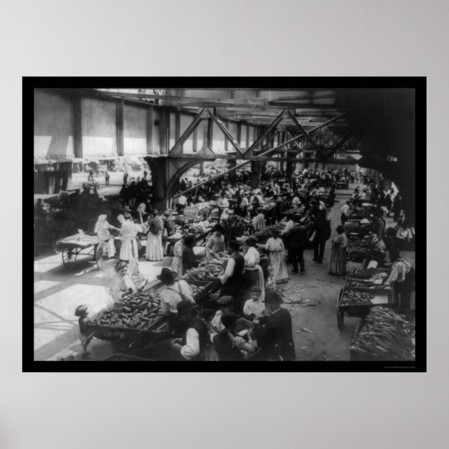Livsmedelsmarknaden på öster i New York City 1915 Poster (Framsidan)