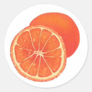 Livsmedelsmärkning av hela och skivade Orangar Runt Klistermärke