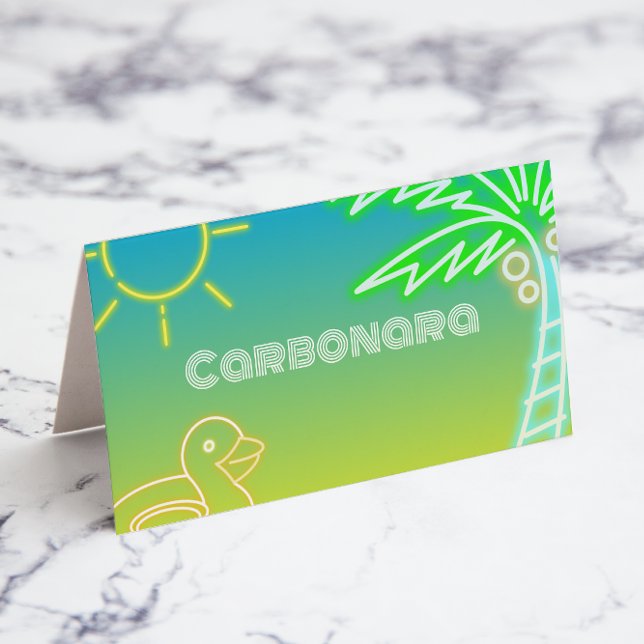 Livsmedelsmärkning bassäng Party Kort (Pool Party Food Label)