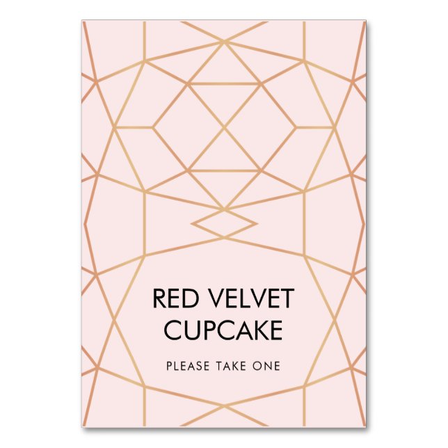 Livsmedelsmärkning för Geometric Bröllop Tält | AN Bordsnummer (Framsidan)