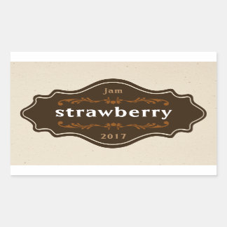 Livsmedelsmärkning sylt marmalade homemade vintage rektangulärt klistermärke