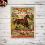 Livsmedelsreklam för husdjur Ephemera Pussel<br><div class="desc">En vacker häst med "Gordon" ovanpå den i en grasslig korral med boskap i bakgrunden. "Gordon's Food for horse & cattle" och med en andra annons för fjäderfämat. Rustic,  land nostalgia-tema med fullt färg.</div>