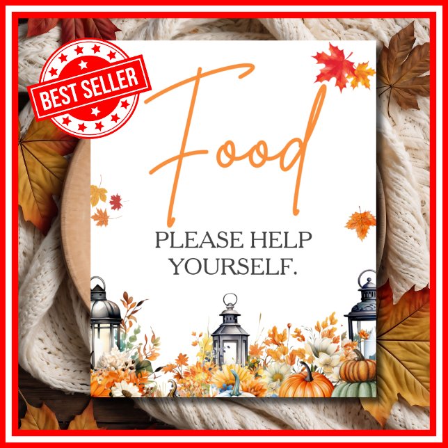 LIVSMEDELSSIGN EN liten Pumpkin Baby Shower Poster (FOOD SIGN A Little Pumpkin is on the Way Fall Autumn Baby Shower Poster )
