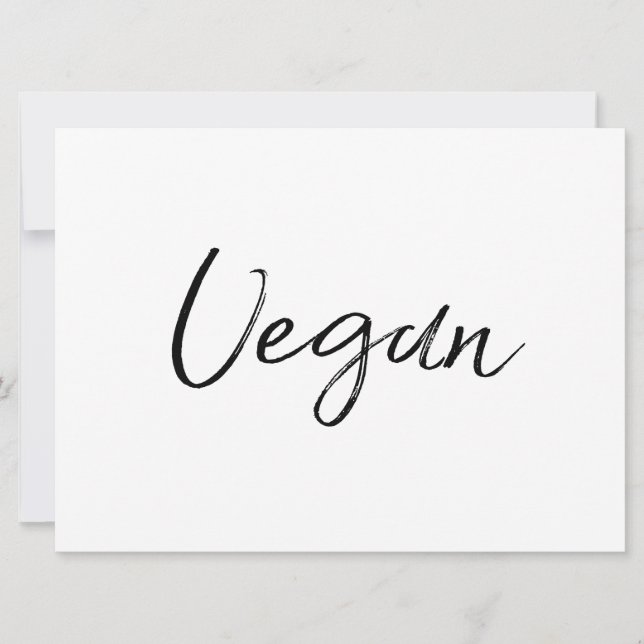 Livsmedelsskylt "Vegan" | Snyggt Hand Lettered (Framsida)
