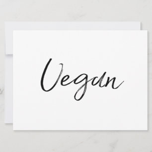 Livsmedelsskylt "Vegan" Snyggt Hand Lettered