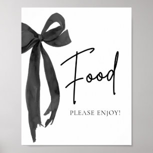 Livsmedelstecken för vattenfärg Modern Elegant Bow Poster