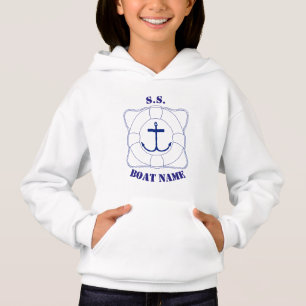 Livspararen/ankrar flickahoodien (det mörka t-shirt