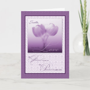 Livspartner Bröllopsdag Purple Tulpaner Kort
