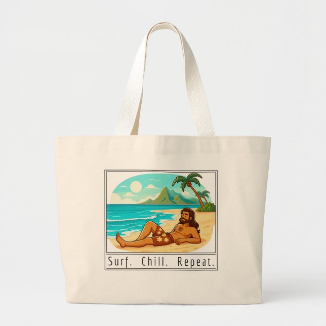 Livsstil: Surf. Chilla. Upprepa. Jumbo Tygkasse (Framsidan)