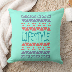 Livsstil Vibes - fetstil Geometric Dekorativ kudde