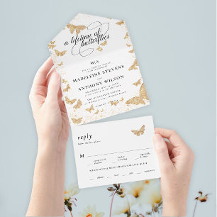 Livstid för Butterflies Elegant Romantic Bröllop
