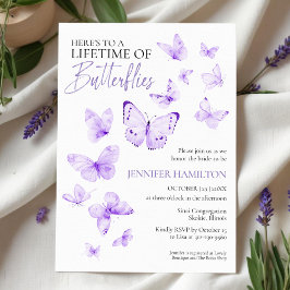 Livstid för Butterflies Lavender Möhippa Inbjudningar