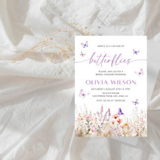 Livstid för Butterflies Möhippa Party Inbjudningar