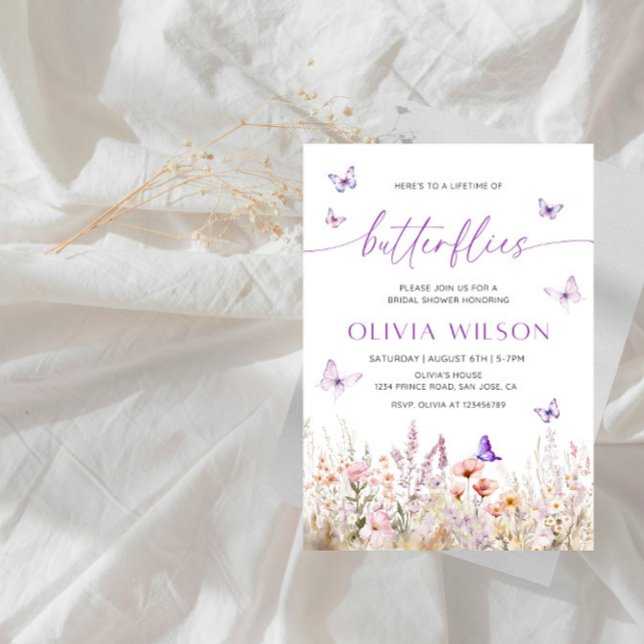Livstid för Butterflies Möhippa Party Inbjudningar (Skapare uppladdad)