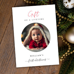 Livstid Gift Baby första julfoto Julkort