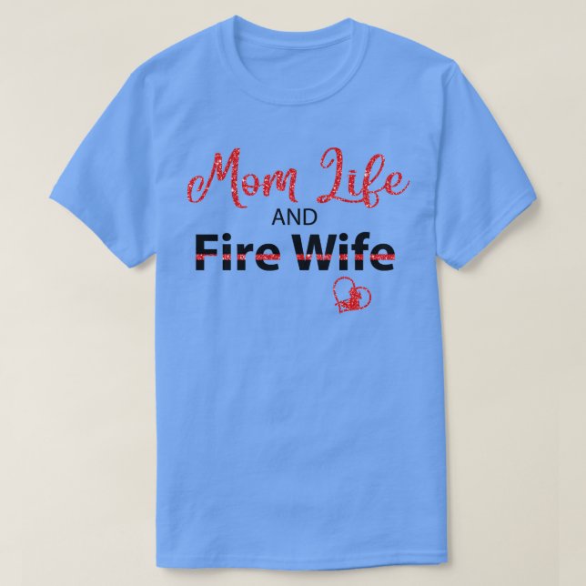Livstid och brandkam i mamma t shirt (Design framsida)