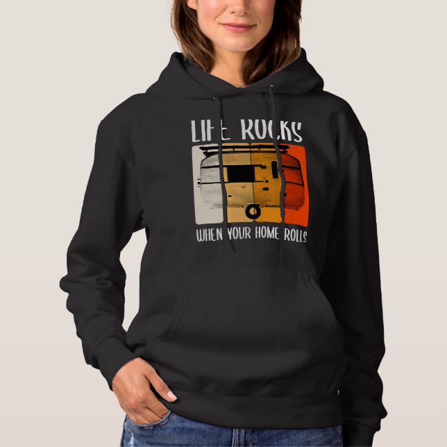 Livstid Sten när ditt hem roterar Camper Travel T Shirt (Framsida)
