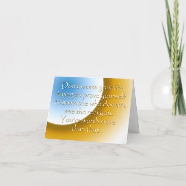 Livstiden är Kort (uppmuntrande anteckningskort) (Framsida)