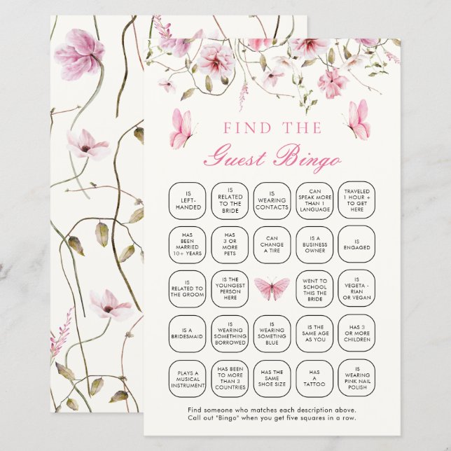 Livstiden för fjärilar hittar gästblocket (Fram/baksida)