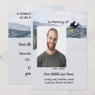 Livstjänstfirande Snowboard Vinter Inbjudningar