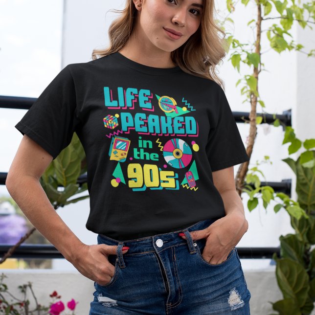 Livstoppar på 90-talet i blått retro t shirt (Skapare uppladdad)