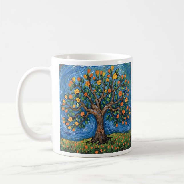 Livsträd konstverk, keltisk kaffemugg (Vänster)