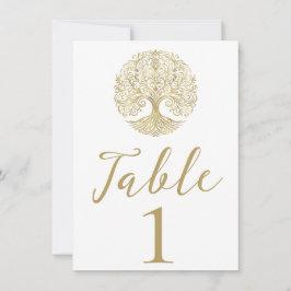 Livsträdet kräm & guld keltiska rötter bröllop  inbjudningar