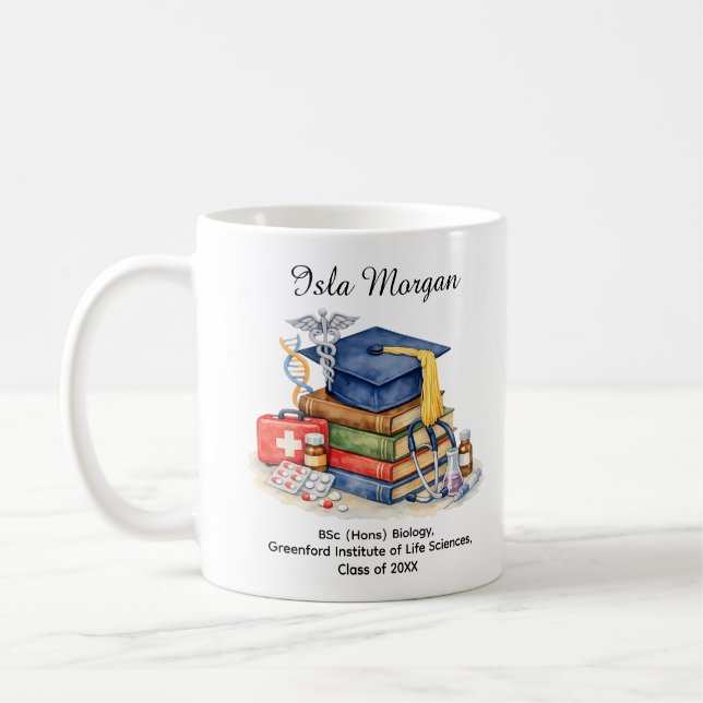 🎓Livsvetenskaplig examen Mugge Kaffemugg (Vänster)