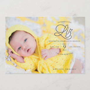 Liz Heaven Birth Notice Meddelande