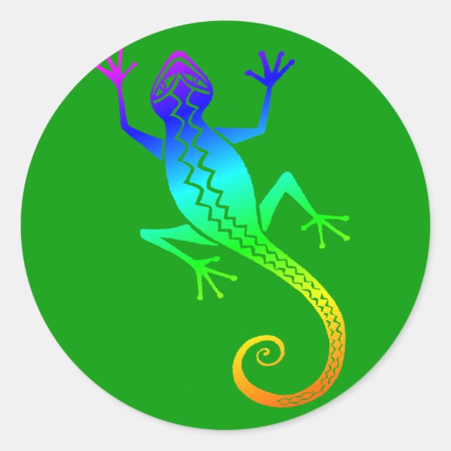 Lizard /8 runt klistermärke (Framsida)