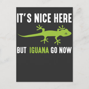 Lizard Älskare Iguana Grönt Gecko Party Animal Pun Vykort