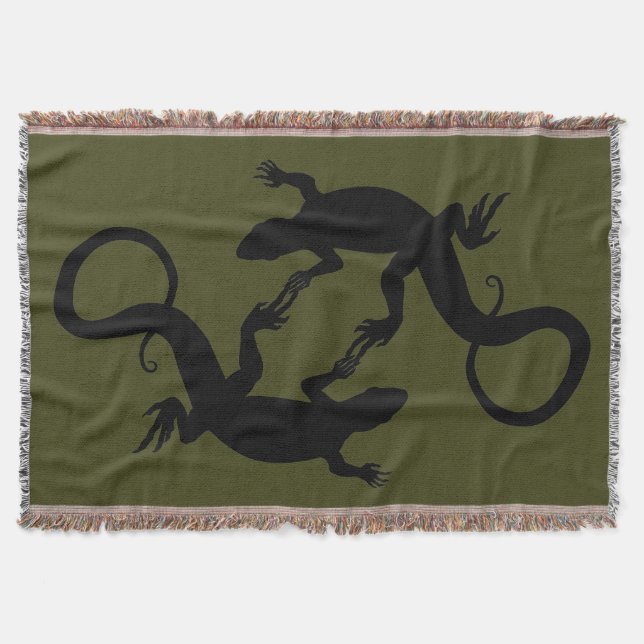 Lizard Art Blankets Reptile Lizard Throw Blanket Mysfilt (Framsidan)