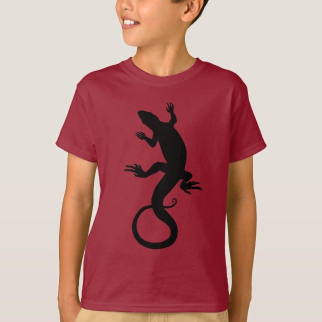 Lizard Art Shirts Barn Lizard Shirt Långärmad Tröja (Framsida)