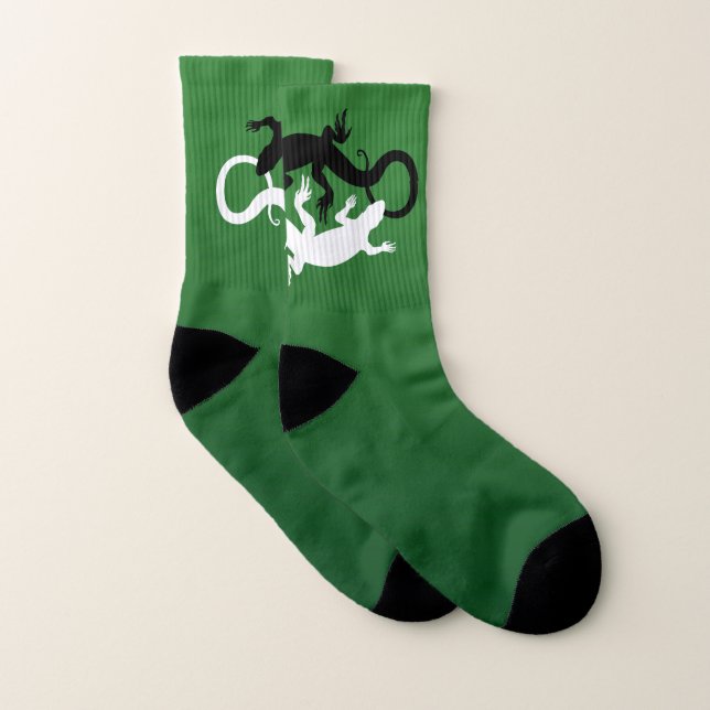 Lizard Art Socks Yin Yang Reptile Socks Anpassning Strumpor (Par)