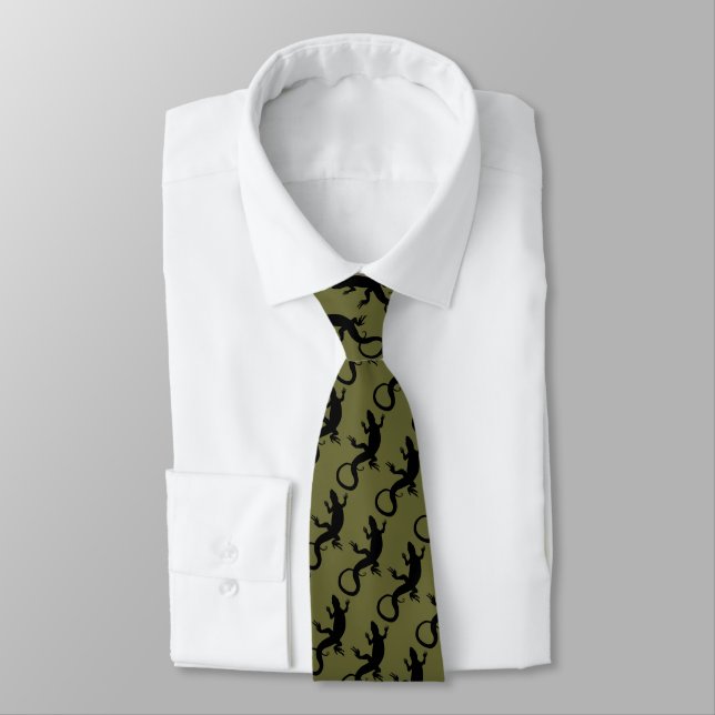 Lizard Art Tie Coola Reptile Gifts & Lizard Appare Slips (Bunden)