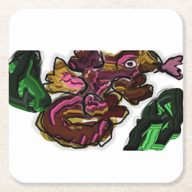 Lizard Art Work Underlägg Papper Kvadrat (Framsidan)