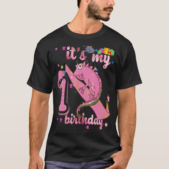 Lizard Birthday Girl Princess 1th Birthday Lizard T Shirt (Framsida)